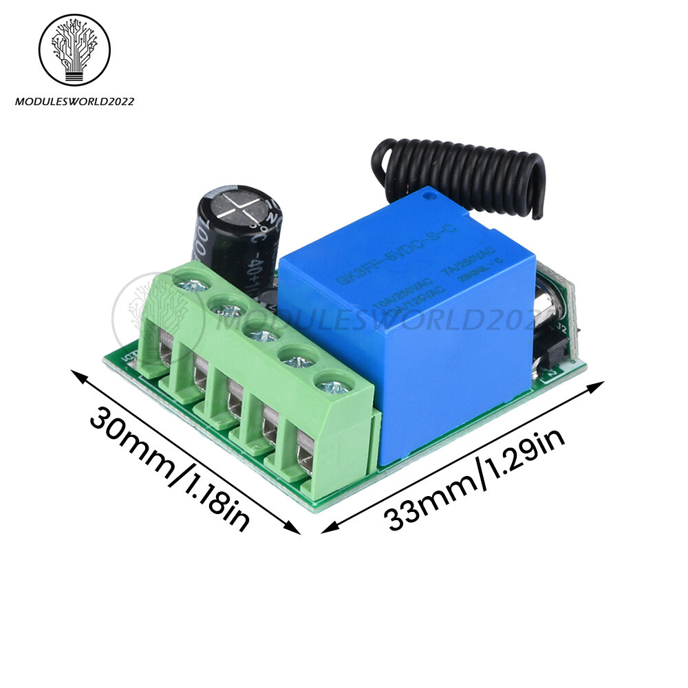 433Mhz 5-60V 1CH Wireless Remote Control Switch Relay Receiver Module with Case
