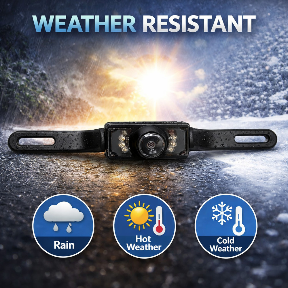 Rearview Backup Plate Camera for Boss BN965BLC Install Kit