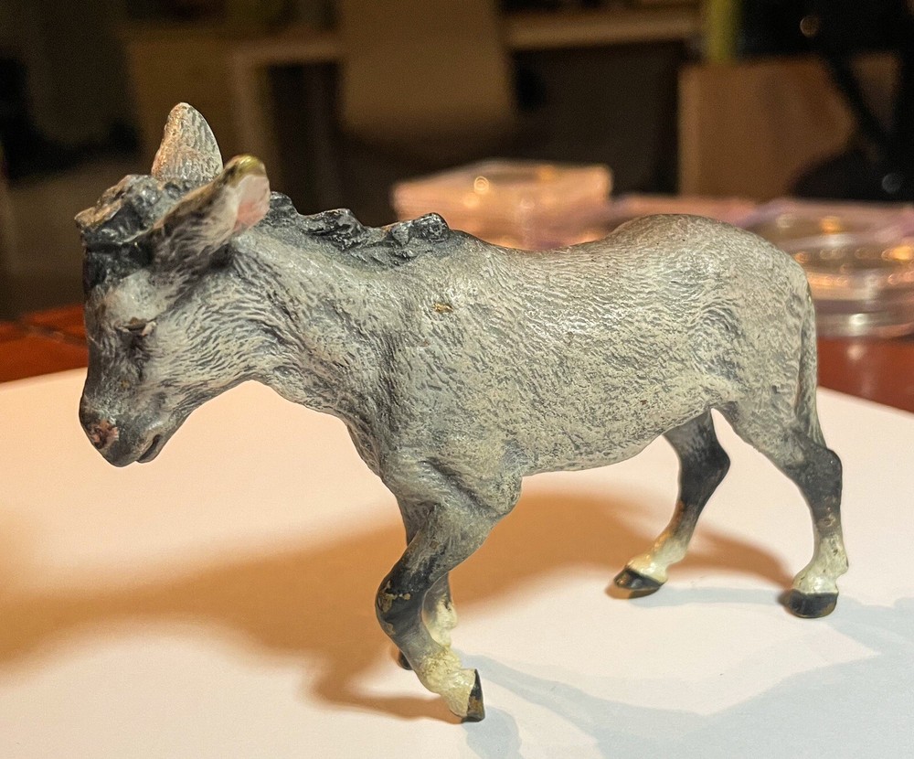 Rare Cold Painted Austrian Vienna Bronze Donkey