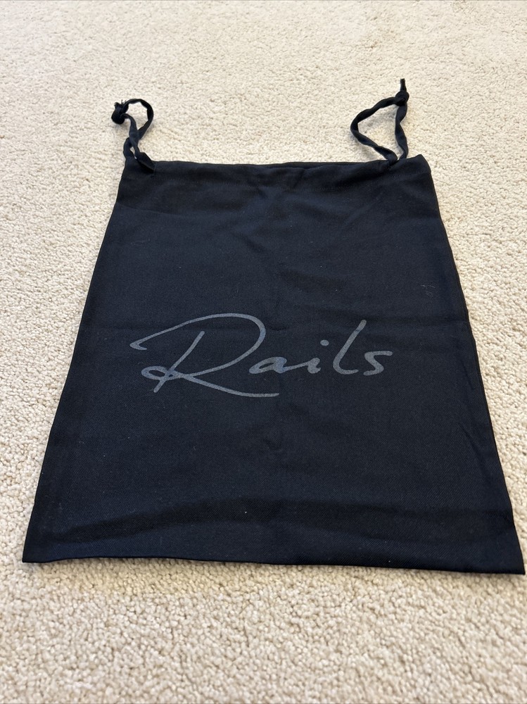 Rails Drawstring Dust Bag Black 14.5” X 12”