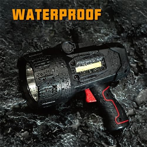 Rechargeable Spotlight, 1500 Lumens LED Spotlight Flashlight, Waterproof
