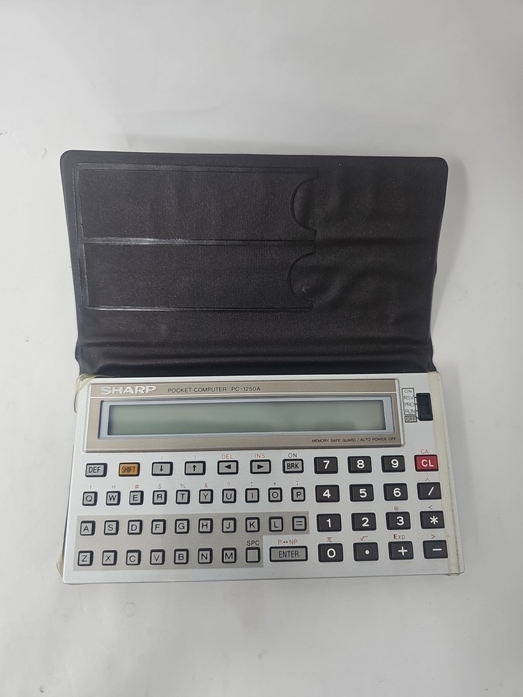 Sharp PC-1250A Pocket Computer w/ Case Tested Works
