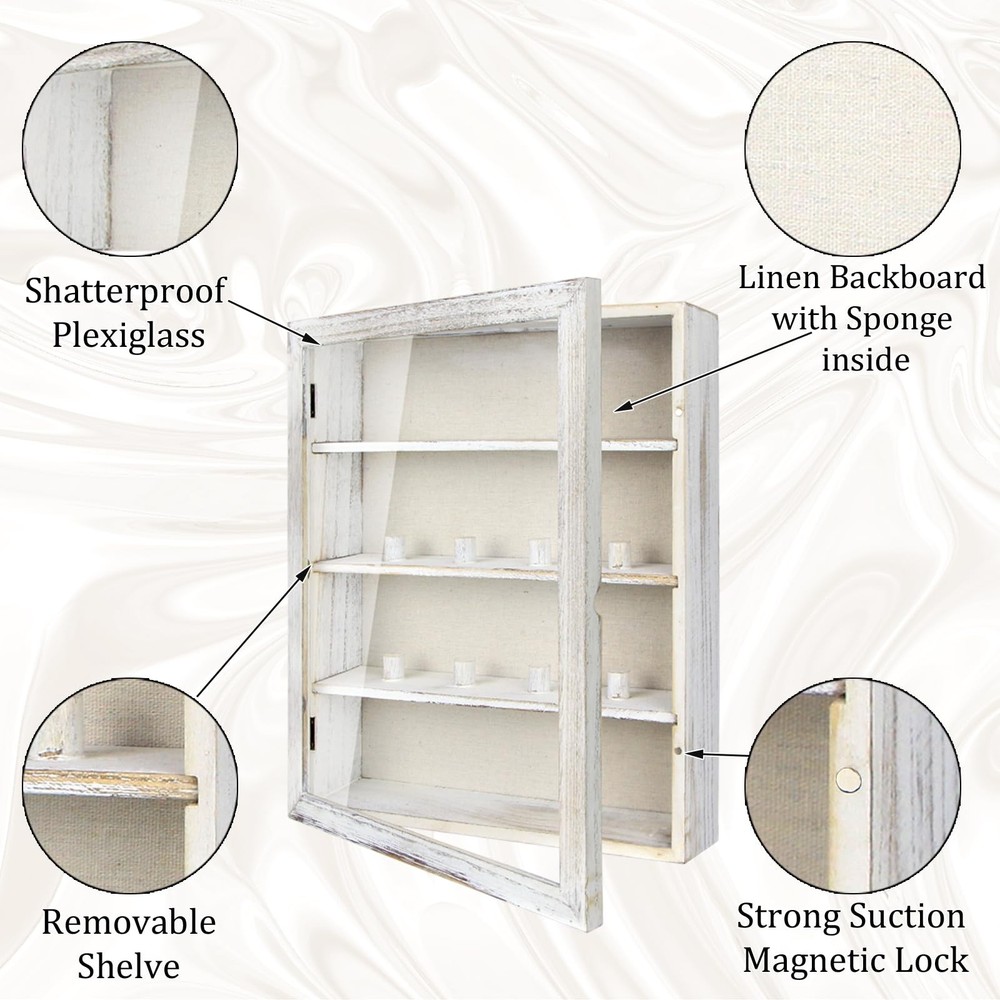 Shadow Box Display Case 11x14, Deep Shadow Box Picture Frame with Linen Back ...