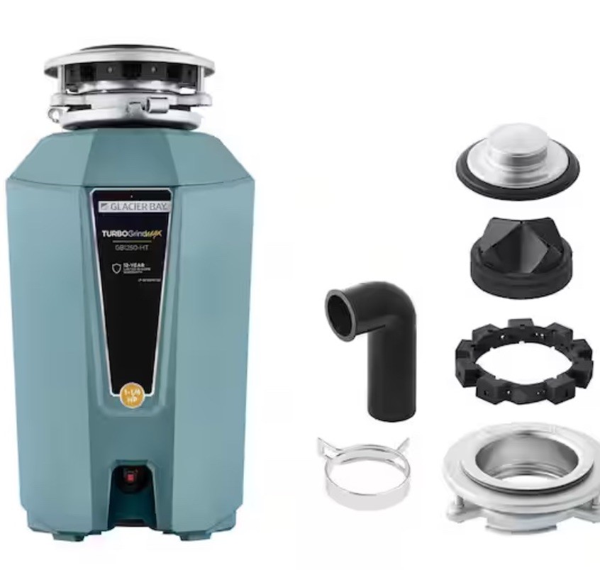 Glacier Bay Garbage Disposal Turbo Grind Max 1-1/4 hp Continuous Feed Power Cord