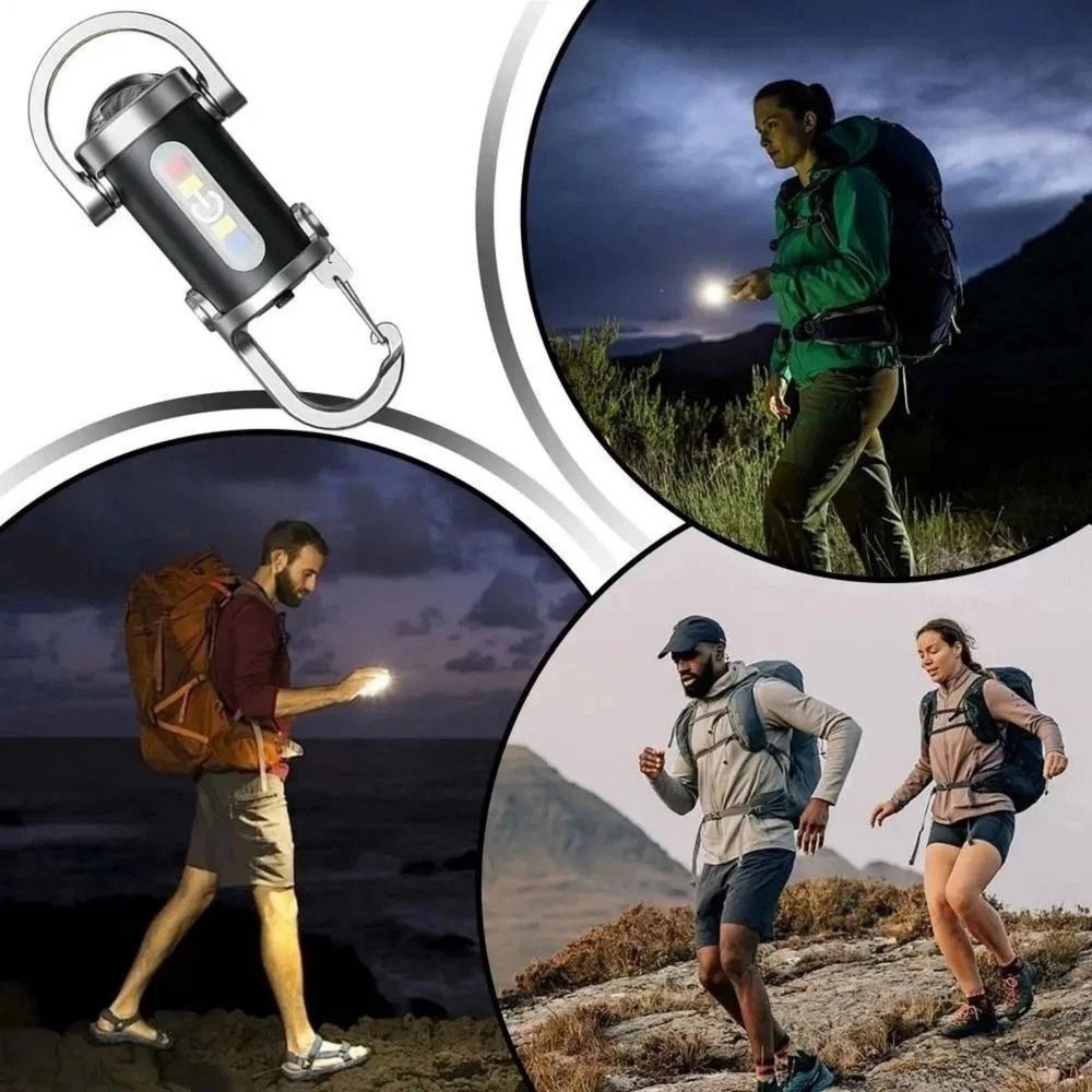 Rechargeable Keychain Flashlight LED Torch, Compact Light for Night Camping