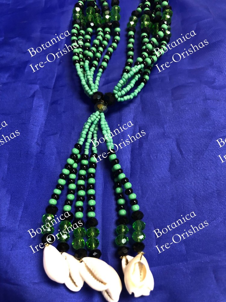 Juego de Collar e ilde de Ogun Oggun cabecero en cristal religion yoruba ifa