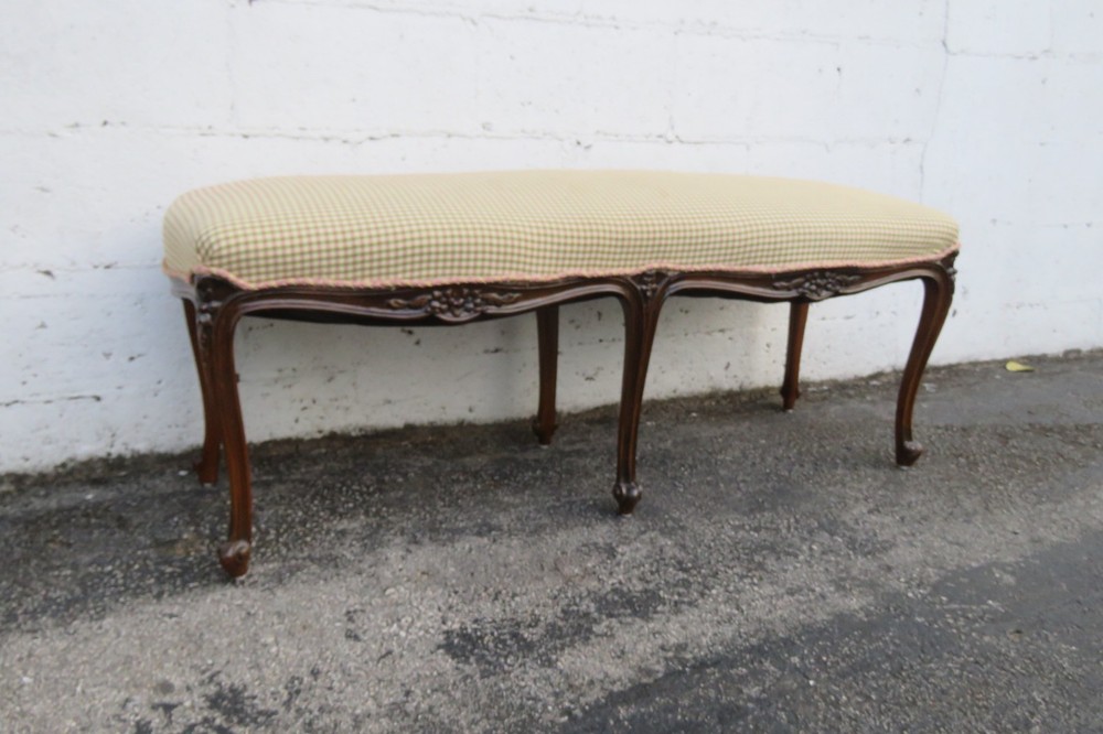 French Long Upholstered Bed End Bench Stool 6296