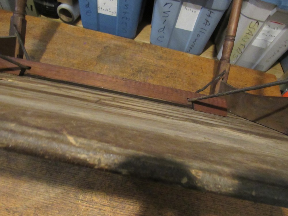 ANTIQUE ORIGINAL 1800's FOLDING CHESS CHECKERBOARD TABLE SOLID PLANK TOP