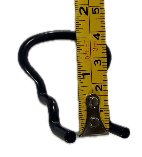 Black Pegboard Curved Hook Metal Multi-Purpose Tool Holder Small Compact