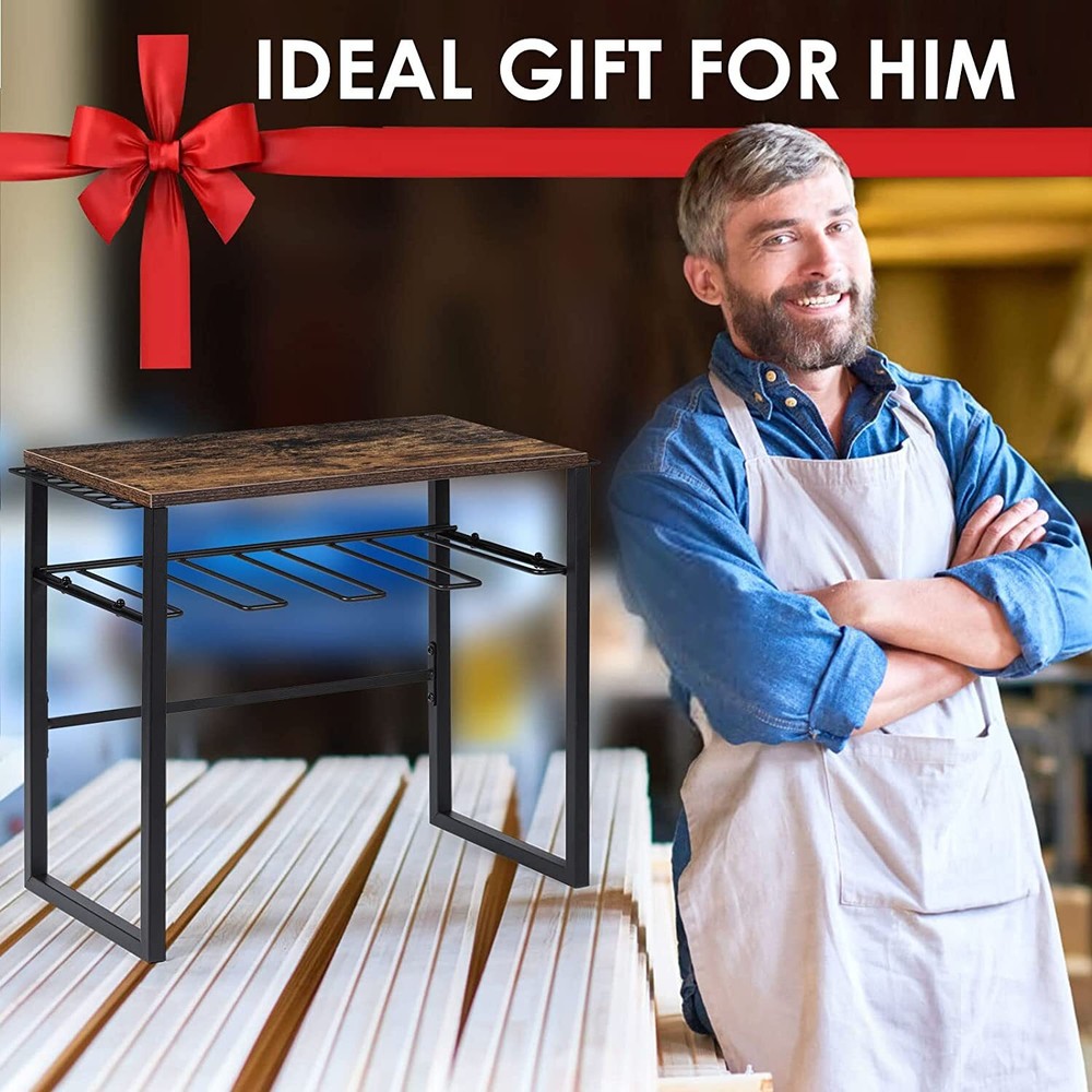 Wall Mounted Power Tool Organizer w/ 4 Drill Holders Cordless Tool Utility Rack