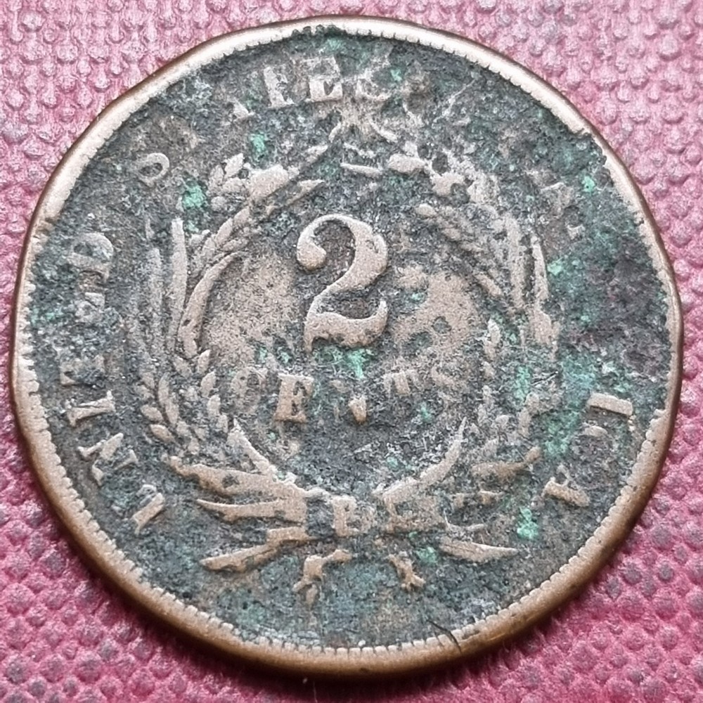 1865 Two Cent Piece 2c Better Grade Details #93486