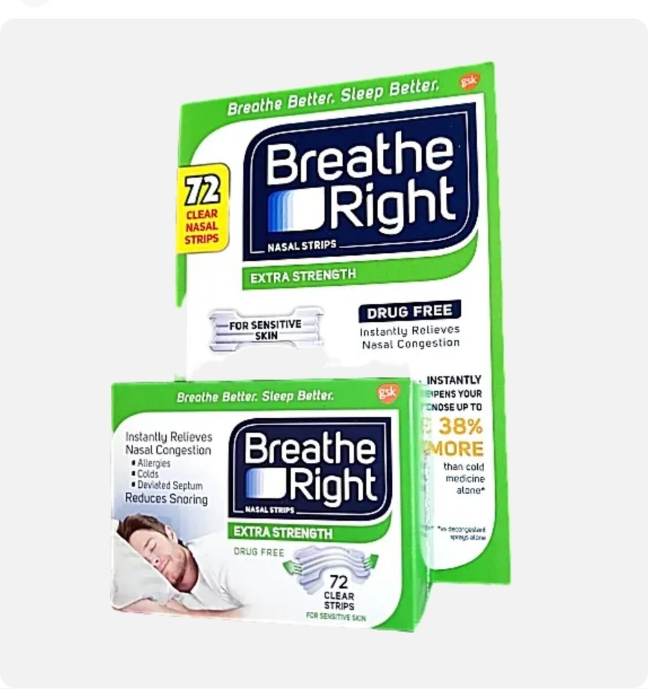 Breathe Right Extra Strength Nasal Strips 72 CLEAR Strips