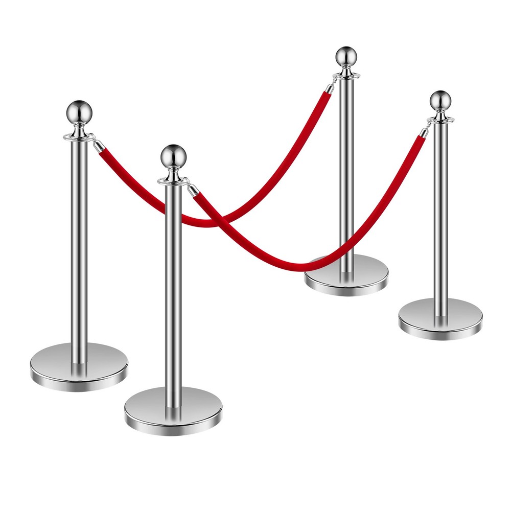 VEVOR 4Pcs Stanchion Posts Queue Barrier Crowd Control Sand Injection Base