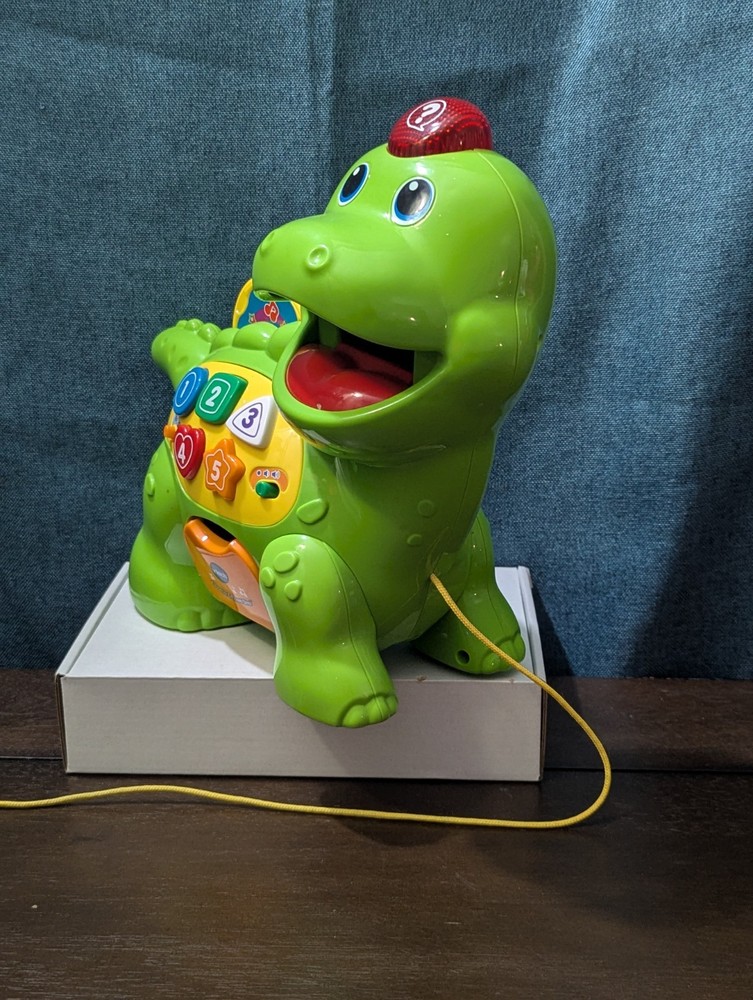 VTech Chomp & Count Dino | Electronic Learning Pull Toy | Tested & Works!