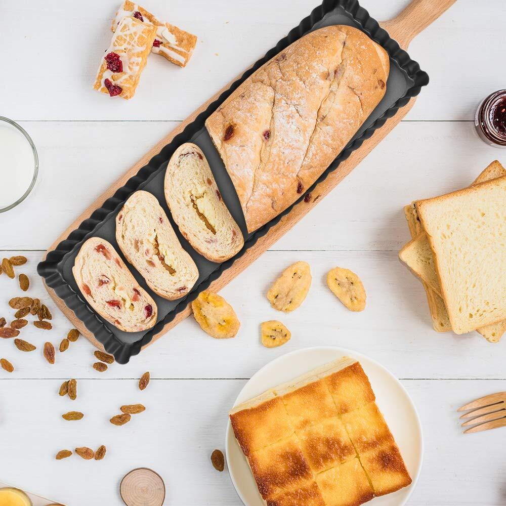 Cyimi Rectangular Tart Pan 14 Inch Nonstick Quiche Pie Pan with Removable Bot...