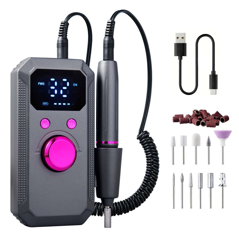 Professional Brushless Electrical Nail Drill Portable Rechargeable Tool US