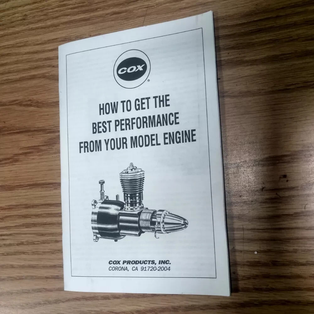 Cox Engine Performance Guide manual Excellent New Condition from old stock.