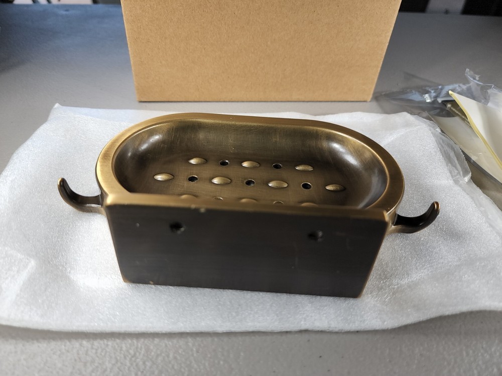Bronze Wall Mounted Soap Dish w/ Hooks and Hardware