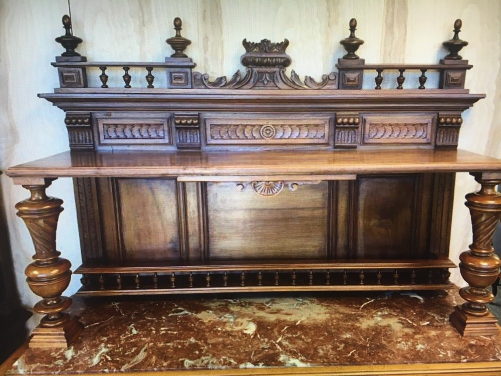 French European Victorian Server with marble top