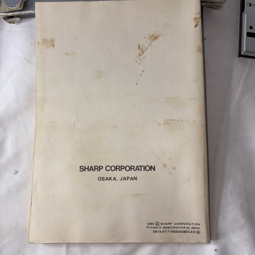Sharp Pocket Computer PC-1246 w/ Programming Manual & Box Not Working Parts