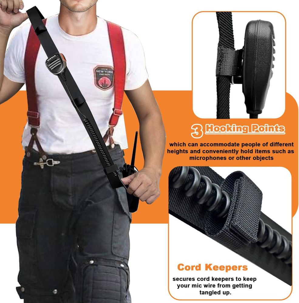 2 Pack Firefighter Radio Strap and Holder with Sway Strap Bundle Set, Adjustment
