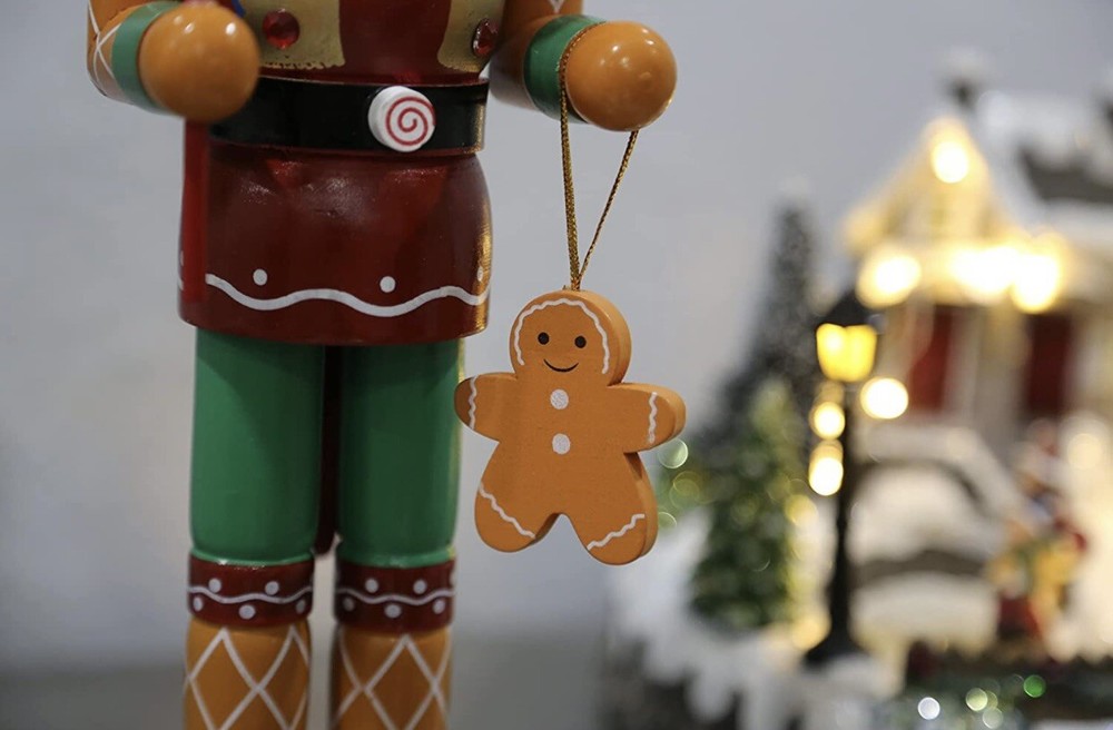 Nutcracker Christmas Decorations Gingerbread Men Figurine 14 inches Handmade
