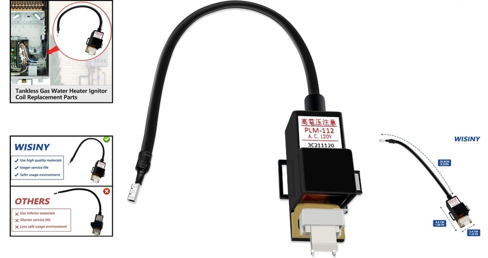 Rheem Compatible Durable Ignitor Coil Replacement for Tankless Water Heaters