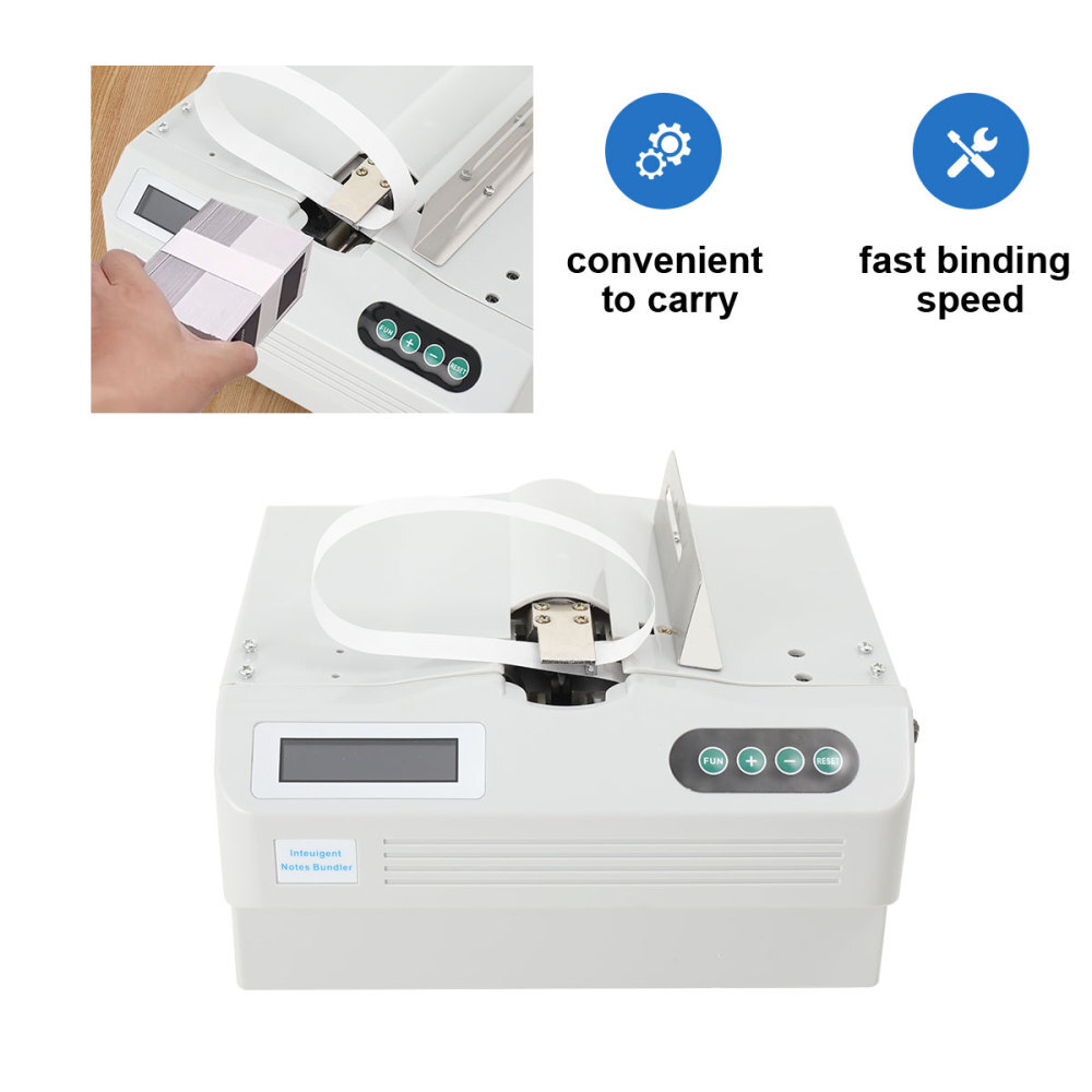 Automatic Small Banknote Binding Machine Strapping Bundling Money Packer 110V