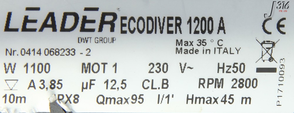 4157 LEADER MULTI-STAGE SUBMERSIBLE PUMP ECODIVER 1200A