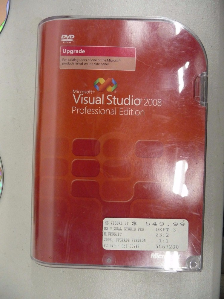 Microsoft Visual Studio Professional 2008 SQL 2005 Dev Full Ver w' Upgrade BONUS