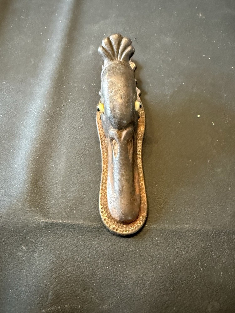 Vintage Cast Iron Duck Figural Nutcracker Glass Eyes 7” Novelty Kitchen Tool