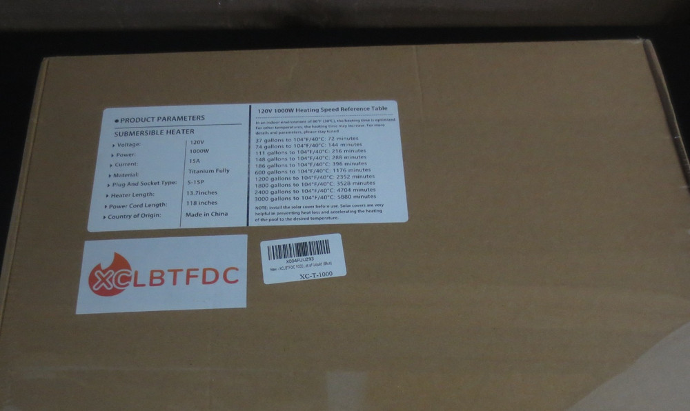 1000W Titanium Immersion Water Heater Portable