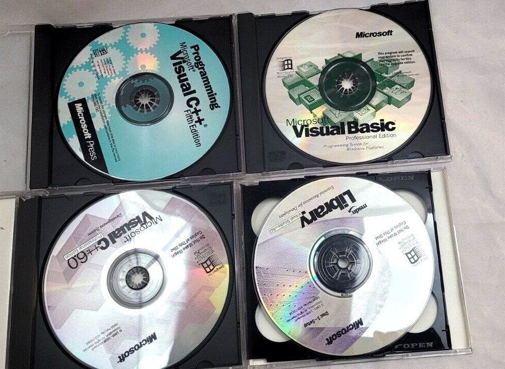 Microsoft Visual Lot Windows 95 98 CD C++ Professional Edition 5th 6.0 4.0 Compu