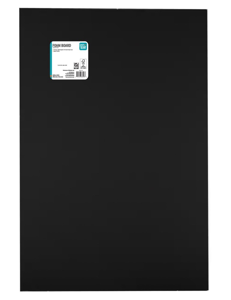 (2 pack) Black Foam Board, 20" x 30"