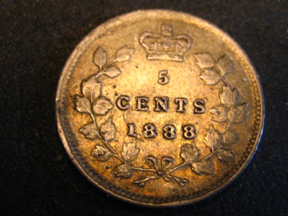 1888 Canadian 5 Cent Silver