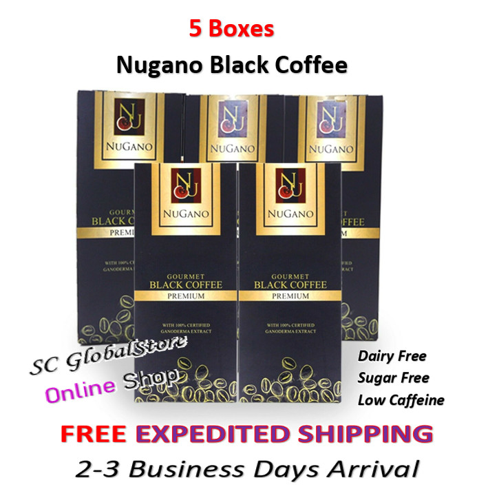 5x Nugano Premium Black Coffee with Ganoderma Extract, Sugar Free, Low Caffeine