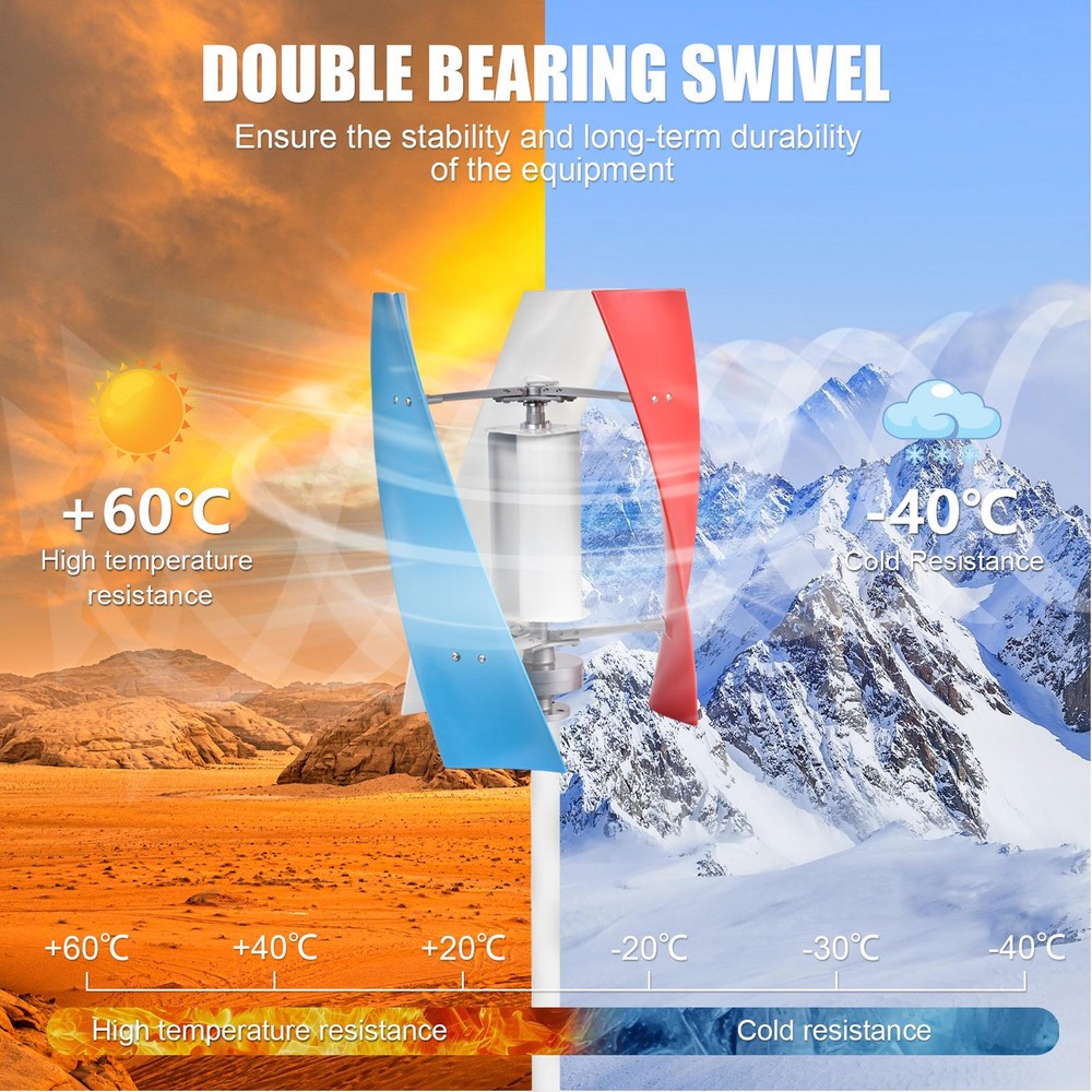 3000W 24V Vertical Axis Power Boost Wind Turbine Generator w/ Controller US