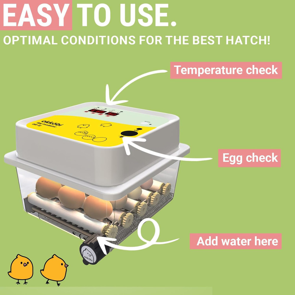OBI-12 Egg Incubators for Hatching Eggs – Incubator for 12 Eggs with Automatic E