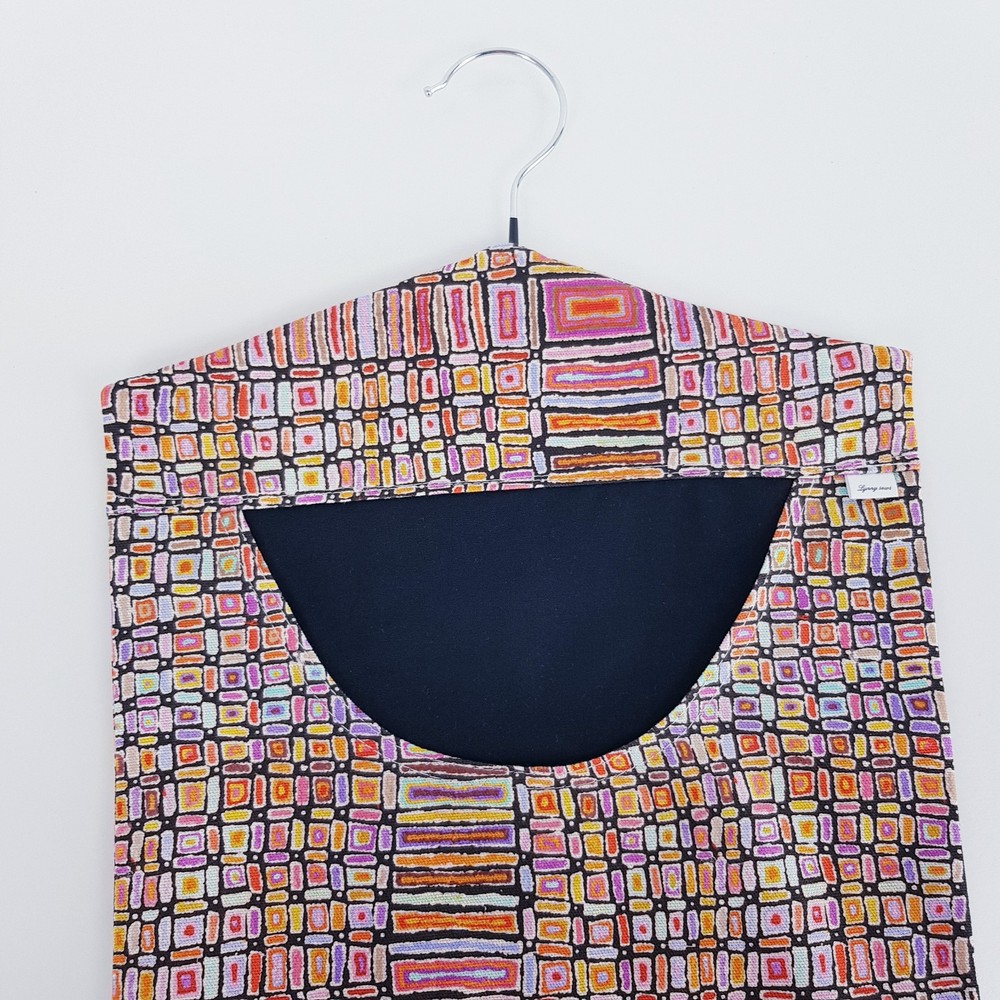Peg Bag Handmade Multi-Coloured Abstract Print Lined Laundry Clothes Peg Holder