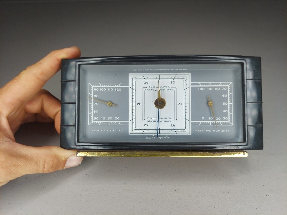 Vintage AirGuide Bakelite Temperature Relative Humidity Barometer