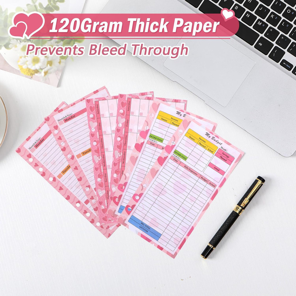 Toplive 3 Pack A6 Planner Refill Paper & Budget Sheets, Monthly Weekly Planner