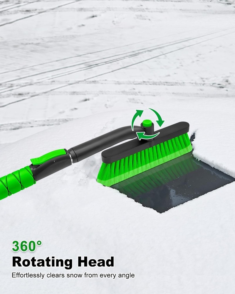 33 Inch Ice Scraper with Snow Brush for Car Windshield, Extendable Snow Scrap...