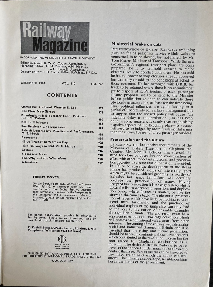 Railway Magazine December 1964