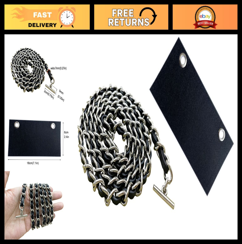 Real Cowhide Leather Conversion Kit with Chain & Insert for Chanel Flap Wallet -