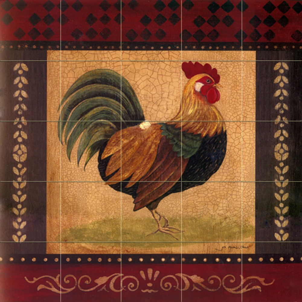 Art Mural Ceramic Rooster Backsplash Bath Tile #142