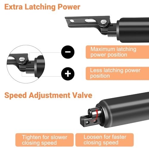 Heavy Duty Storm Door Closer 2PCS with Protector Chains & Bracket Kit - Black