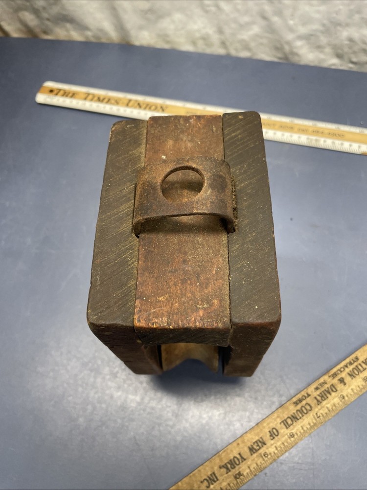 Large antique wooden barn pulley Rustic Decor