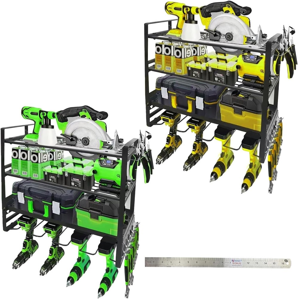 Heavy-Duty 4 Layers Tools Storage Rack Cordless Drill Holders Power Tool rack