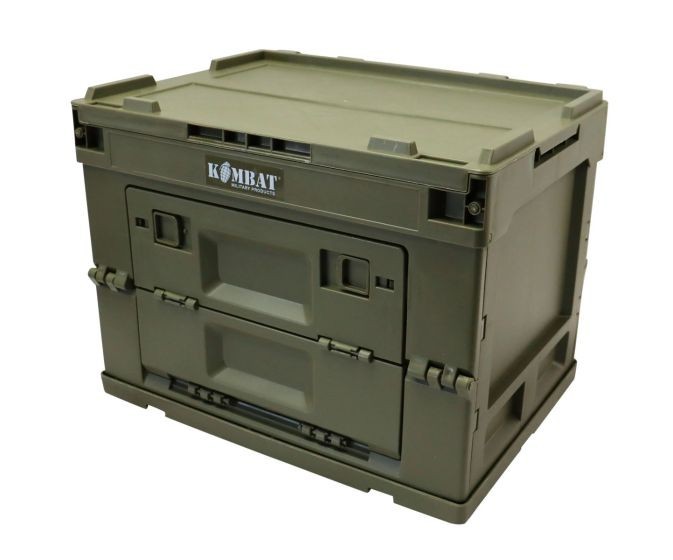 Kombat Military Folding Storage Box Plastic Green Fold compact Box