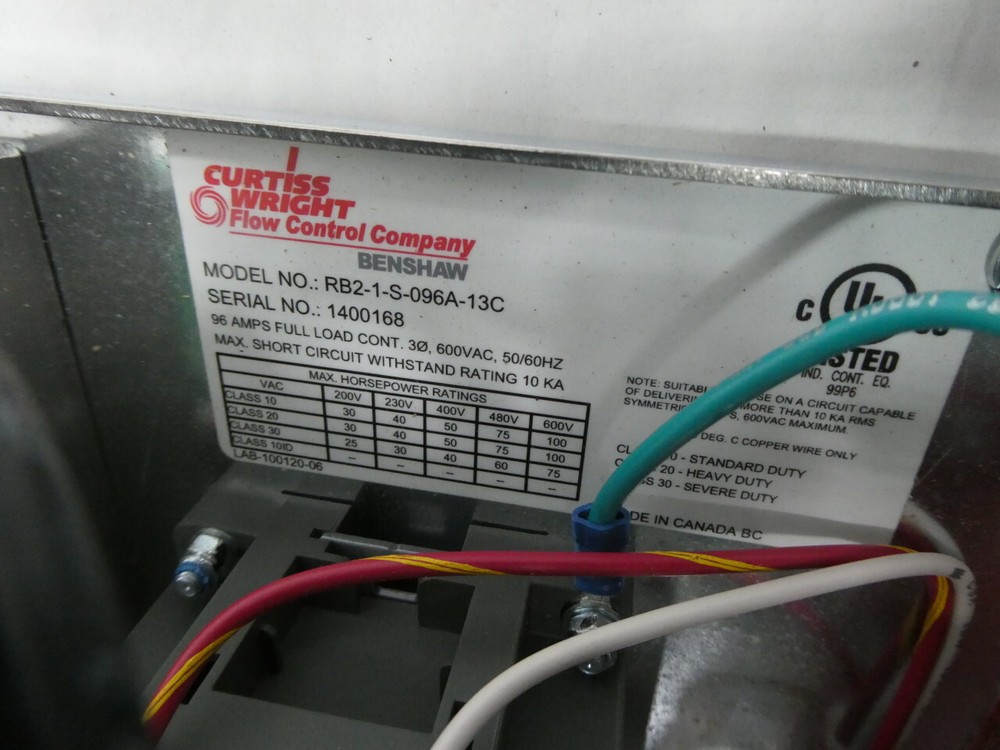 Curtiss-wright Benshaw Redistart RB2-1-S-096A-13C Solid State Soft Starter 75hp